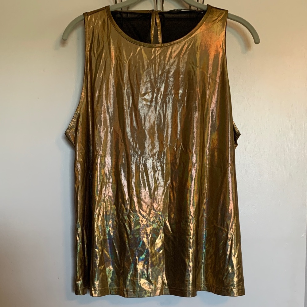 Allegra K Gold Sleeveless Tank Top